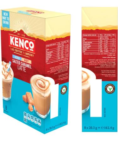 Coffee Multipack With 3x Kenco Salted Caramel Latte Iced/Hot Instant Coffee 162.4g 8 per pack - Kenco Hot/Iced Coffee On the Go Instant Coffee Sachets - Buy Online on GoSupps.com