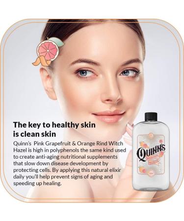 Quinn's Alcohol-Free Witch Hazel with Aloe Vera 16oz (Pink Grapefruit & Orange Rind) - Gentle Toner & Skin Soother - Buy Online on GoSupps.com