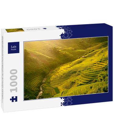 Lais Puzzle Morning rice terraces in the gorge. Vietnam Rice field terraces in the mountains in Mu Cang Chai Vietnam 1000 pieces
