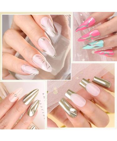 Makartt Chrome Gel Nail Polish Set-Metallic Gel Nail Polish Silver and Gold 3D Metal Painting Gel for Nail Art Soak off UV/LED Glossy Mirror Effect Nail Glue Gel for Home Salon DIY Manicure 2 * 8ml Gold&silver-8ml Mirror Shine Gel - Buy Online on GoSupps.com