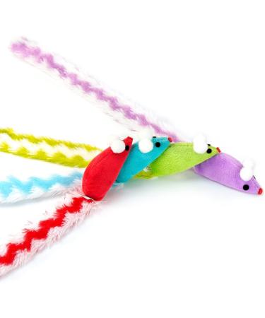 Chiwava 4 Pack Soft Plush Cat Mice Toys - 15 Inch Rattling Interactive Rustling Activity for Cats - Buy Online on GoSupps.com