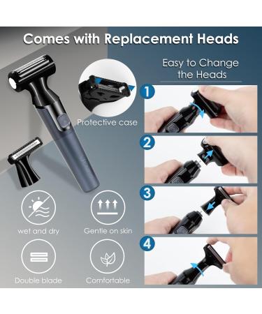 Buy Waterproof Electric Body Hair Trimmer for Men - Groin & Pubic Hair Groomer with Replacement Foil Heads | International Shipping Available - Buy Online on GoSupps.com