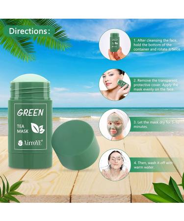 Green Tea Stick Mask - Natural Deep Cleansing & Hydrating Formula for All Skin Types - Buy Online on GoSupps.com