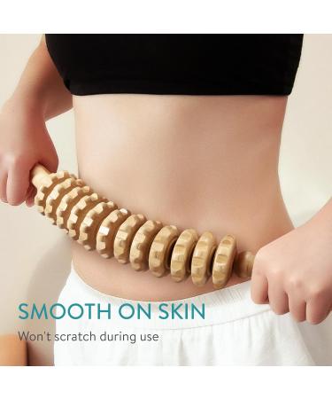 Navaris 3-Piece Wooden Massage Roller Set - Fascia Massage Stick with Handle & Carry Bag - Effective Pain Relief & Relaxation - Buy Online on GoSupps.com