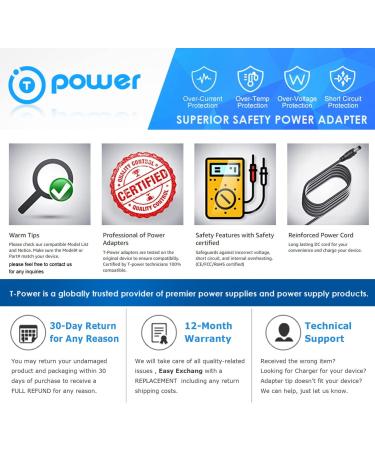 T-Power Charger for Wahl & Conair Trimmers | AC DC Adapter for GMT900 GMT900R GMT265 GMT265CS - International Shipping Available - Buy Online on GoSupps.com