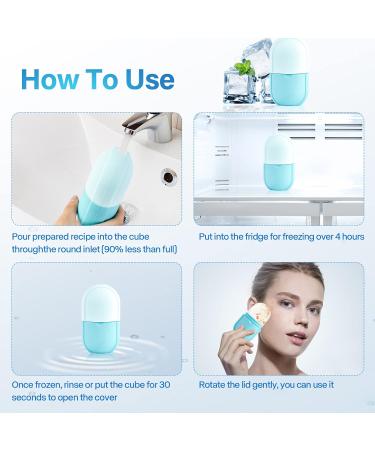 Buy Ice Roller for Face & Eye | Skin Care Kit to Brighten Skin Reduce Fine Lines & Pores - Blue - Buy Online on GoSupps.com
