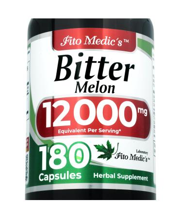 FITO MEDIC'S Lab | Bitter Melon Extract 600 mg (20:1 Concentrate) per 3-Capsule Serving | Derived from 12 000 mg Whole Fruit | 180 Count