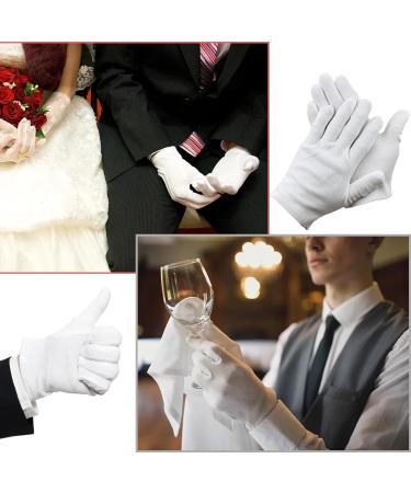 12 Pcs White Cotton Gloves Cotton Gloves for Eczema Cotton Gloves for Dry Hands Moisturizing Gloves Inspection Gloves Coin Handling and Jewelry Inspection Gloves White Gloves(L) - Buy Online on GoSupps.com