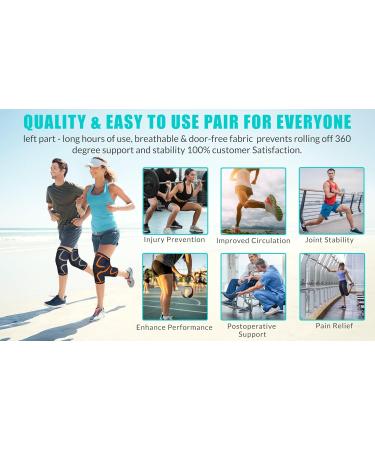 Pro Knee Braces Pair for Men & Women - Pain Relief for Meniscus Tear ACL Arthritis Inflammation & Circulation - Max Support Compression Sleeve (Black Medium - Buy Online on GoSupps.com