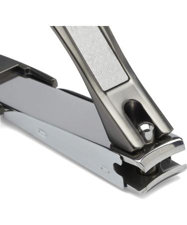 KLIPP Heavy Duty Stainless Steel Nail Clippers with Catcher - Fingernail and Toe Nail Cutter with Surgical Blades and Nail File - Ergonomic Handle for Thick Nails - Buy Online on GoSupps.com
