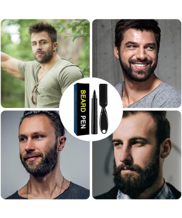 Beard marker for men beard marker refill for men beard mascara for beard mustache and eyebrows beard coloring for men fill shape and define your beard Tsuchiya dark brown + brush - Buy Online on GoSupps.com