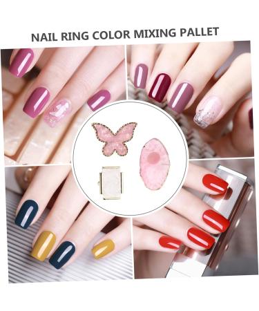  Healeved Healeved 6 Piece Nail Palette Holder for Nail Polish Makeup Mixing Palette Makeup Palette Color Drawing Square Nail Art Tray Ring DIY Color Plate Mixing Tray for Nail Polish Resin - Buy Online on GoSupps.com