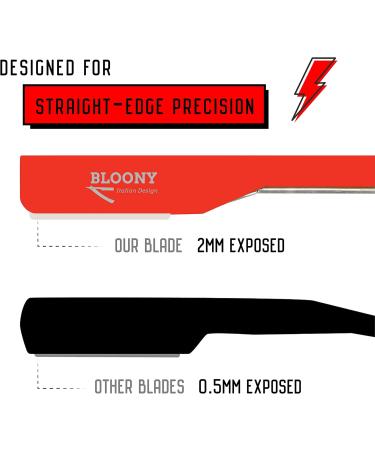 Bloony Laser Collection: Professional Free Hand Razor & 10 Derby Platinum Blades - Italian Design 2021 (Rosso) - Premium Stainless Steel International Shipping - Buy Online on GoSupps.com