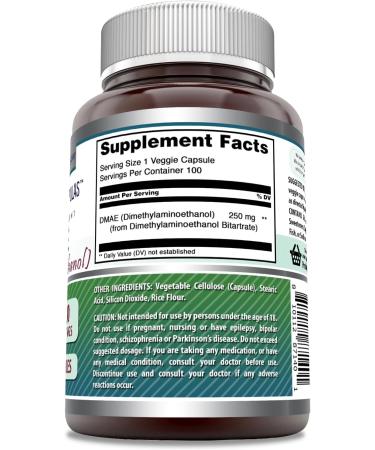 Amazing Formulas DMAE Supplement - 250mg 200 Veggie Capsules Non-GMO Gluten Free Made in USA | Shop Internationally - Buy Online on GoSupps.com