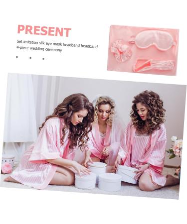 Didiseaon 5 Sets Hair Scrunchies for Women Sleep Mask Headband for Women Flower Girl Maid of Honor Bridesmaid Eye Shades for Sleep Maid of Honor Proposal Flower Girl Proposal Silk - Buy Online on GoSupps.com