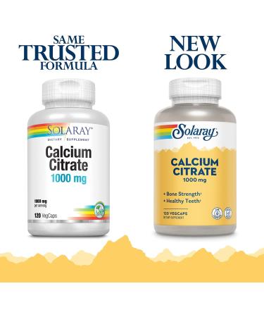 Buy Solaray Calcium Citrate 1000 mg - 120 VegCaps for Strong Bones - Buy Online on GoSupps.com