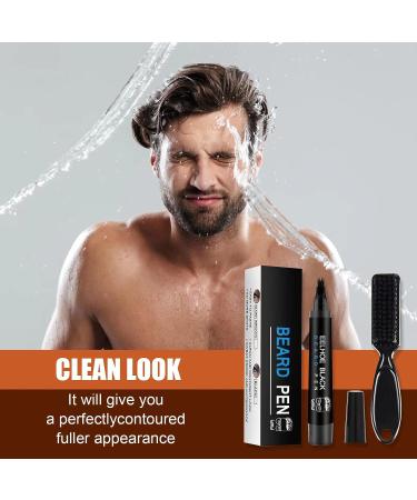 Waterproof Beard Pencil Filler for Men - Black Beard Dye Kit with Bristle Brush - Long Lasting Coverage for Beard, Moustache & Eyebrows - Buy Online on GoSupps.com