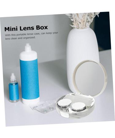 KOMBIUDA Travel Container - Portable Contact Lens Case with Mirror & Film Stylish Silver Lens Care Box (7.2x7.2cm) for International Shipping - Buy Online on GoSupps.com
