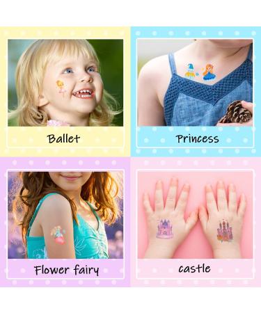 Princess Glitter Ballerina Temporary Tattoos for Girls - 18 Sheets | Ballet Dancing Girl Party Favors - Buy Online on GoSupps.com