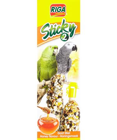 Riga - Sticky with honey for parrots - baked sticks - mixture of grains grain and honey - box with 2 sticky sticks 140 g (1 Pack) - Buy Online on GoSupps.com