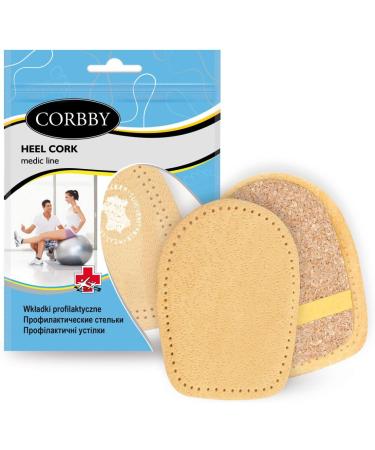 Fabacare Corbby Heel Cork Premium Shoe Inserts - Leather Orthopedic Heel Pillows Comfortable Walking & Running 1 Pair (0.5-2 cm) for Women - Buy Online on GoSupps.com