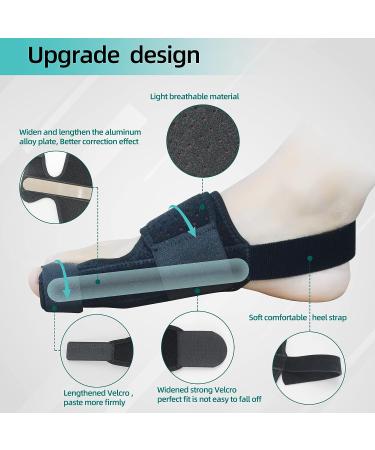 MOONSMILE Bunion Corrector (1 Pair) - Night Bunion Splint & Toe Straightener for Pain Relief - Black - Buy Online on GoSupps.com