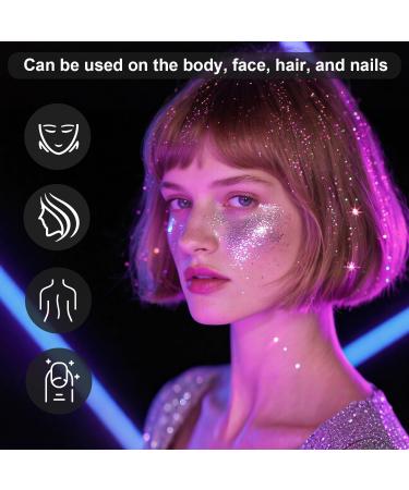  BUCOMTU Festival Glitter Face 12 Colours Gel Fluorescent Chunky Sequin Face Body Powder Glitter Accessory Festival Gadget Body Glitter for DIY Nails Carnival Halloween Party - Buy Online on GoSupps.com