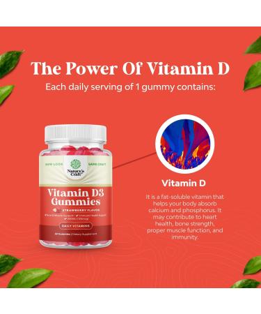 Vegan Vitamin D3 Gummies 5000 IU for Adults | Immunity & Joint Support | Non GMO Strawberry Flavor - Buy Online on GoSupps.com