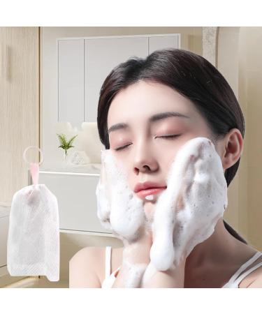 Mesh Soap Bag Foaming Net for Face Washing 5Pcs Soft Skin-friendly Soap Net with Hanging Rope PE Cleanser Foamer Bubble Net for Bathroom - Buy Online on GoSupps.com