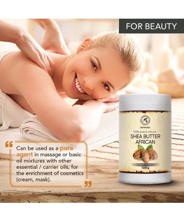 Premium Cold-Pressed African Shea Butter 1000g - Pure Karit Body Butter for Face Body and Hair Care - Intensive Moisturizer - Buy Online on GoSupps.com