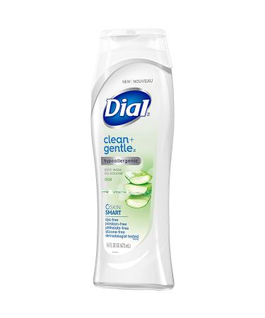 Dial Clean + Gentle Body Wash with Aloe Vera 16 Fl Oz (Pack of 6) - Hydrating and Soothing Formula - Buy Online on GoSupps.com