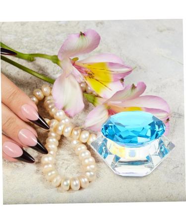 FRCOLOR 1pc nail art crystal cup crystal cup glassware mini dappen dish Nail art liquid cup nail art pen holder Liquid Powder Container nail liquid dish with cover plate crystal art glass 7.5x6cm Blue - Buy Online on GoSupps.com