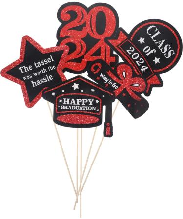 Cabilock Graduation Cake Toppers 15 Packs Graduation Card Tag Labels Vase Diy Cards Vase Decor Red Wooden Props Cake Graduation Cupcake Toppers Redx3pcs 16.00X13.70X0.10CMx3pcs - Buy Online on GoSupps.com