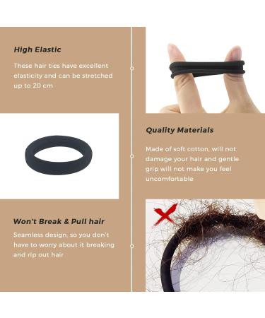 Yovell 40 PCS Black Elastic Hair Ties for Women Girls | Soft Seamless Hair Bands | No Damage Ponytail Holders for Thick Thin Hair - Buy Online on GoSupps.com