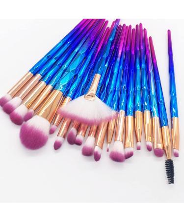 MUJGAN 20-Piece Makeup Brush Set Includes Brushes for Eye Shadow Eyeliner Eyebrow Lip Nose and Foundation - Soft and Durable Sponge Material for Flawless Application Gift (Purple - Dark Blue) - Buy Online on GoSupps.com