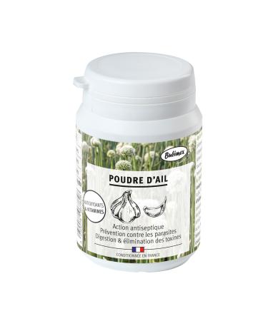 Bubimex - Garlic Powder - 100% Natural Food Supplement for Dogs and Cats - Rich in Antioxidants - Antiseptic Anti-parasitic Digestion and Elimination of Toxins - 60g