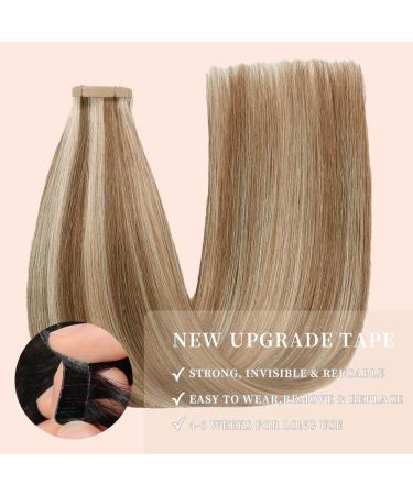 YDDM Invisible Tape Extensions - 20Pcs 60cm Real Hair (P6/613) | 24inch Skin Weft Extensions for Seamless Volume and Length - Buy Online on GoSupps.com
