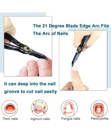 SG Nekoo Toe Nail Clippers for Thick Nails for Seniors Sharp Heavy Duty Nail Clippers Set for Ingrown Toenail Podiatrist Trimmer with Safety Lock for Men Women (Curved-Black3P) - Buy Online on GoSupps.com