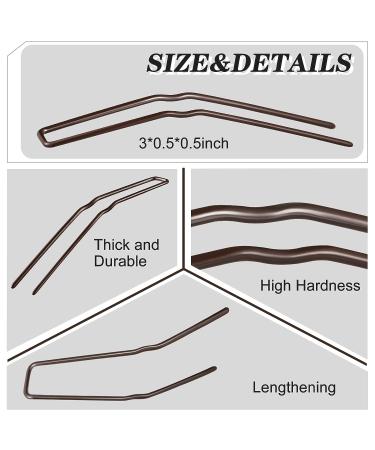 36 Piece Brown 3 Inch U Shaped Hair Pins for Women - Bobby Pins for Updo Styling - Buy Online on GoSupps.com