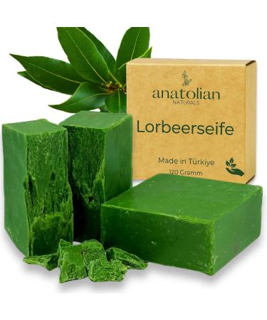 Gedikum Anatolian Naturals Original Turkish Laurel Soap 80% Laurel Oil 20% Genuine Turkish Olive Oil with Laurel & Olive + 160g Vegan Handmade