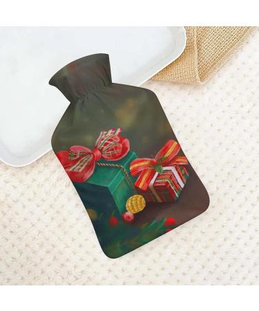 Christmas Hot Water Bottle with Plush Cover | Warm Hand Warmer for Adults & Kids - 26.5x15.3cm | International Shipping - Buy Online on GoSupps.com