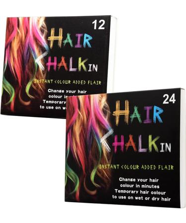 Hair Chalk 24 Colors Temporary Hair Dye Safe Hair Chalk for Kids Washable Temporary Hair Colour Pen Colorful Gifts Great Toy for Kids & Adults Halloween Carnival Cosplay Party Hair Chalks - Buy Online on GoSupps.com