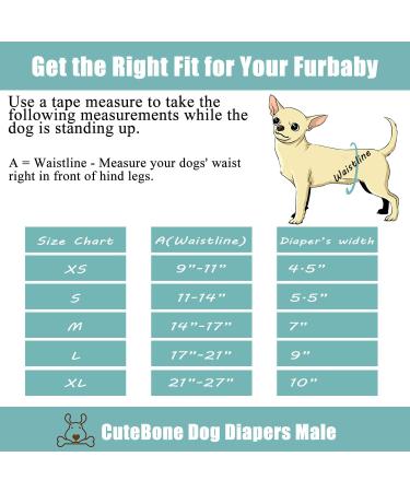 Buy Cuteebone Male Washable Dog Diapers Belly Bands - 3 Reusable High-Suction Wraps with Velcro | Perfect Christmas Gift for Dogs (L 43-53.5cm) - Buy Online on GoSupps.com
