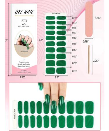 Ebanku 20 PCS Semi Cured Gel Nail Strips - Full Wraps Adhesive Stickers with Nail File - UV/LED Lamp Required - Buy Online on GoSupps.com