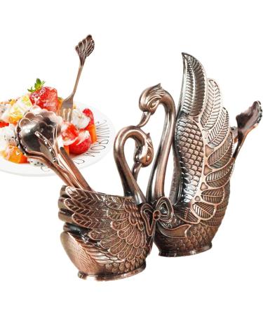 Exquisite Silverware Holder & Swan Spoon Holder | 13 Sets Red Antiquity Cutlery Accessories for Weddings Parties & Daily Use - Buy Online on GoSupps.com
