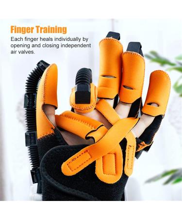 Rehabilitation Robot Gloves Finger Training Stroke Hand Splint Finger Orthosis Finger Exercise for Stroke Hemiplegia Patient Orange XL X-Large Orange - Buy Online on GoSupps.com