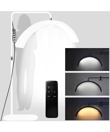 toyshi Eyelash LED Floor Light Half Moon Lamp for Lash Extension Lighting for Beauty Skincare Lashes Eyebrows Filming Content Creation (White)