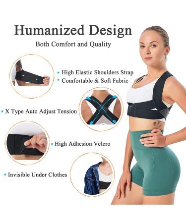 Posture Corrector for Men - Adjustable Upper Back Brace for Pain Relief & Improved Posture - Buy Online on GoSupps.com