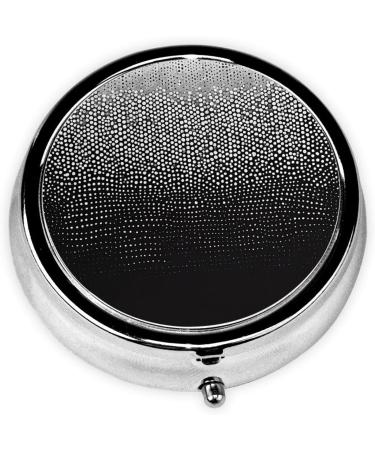 Shop Black White Glitter Mini Round Pill Box - 3 Compartment Travel Pill Organizer for Home & Office - Buy Online on GoSupps.com