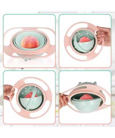 Universal Gyro Bowl - Leak-Proof 360 Rotating Magic Bowl for Toddlers - Spout-Proof & Fun Light Pink Design - Buy Online on GoSupps.com